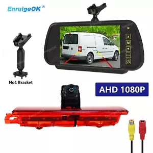 Brake Light Rear View Reverse Camera For VW Caddy +7'' Mirror Monitor - Picture 1 of 22