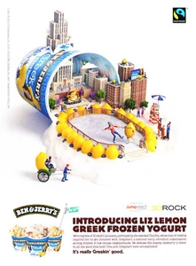 BEN & JERRY ICE CREAM AD #24 MAGAZINE promo AD 2013 INTRODUCING LIZ LEMON - Picture 1 of 2