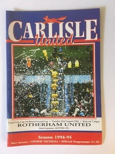Carlisle United v Rotherham United, Coca Cola Cup 1994-95 Free Postage - Picture 1 of 1