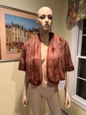Brown Russian Squirrel Real FUR STOLE EVENING WRAP SHOULDER SHRUG Bridal USA - Image 1 of 4