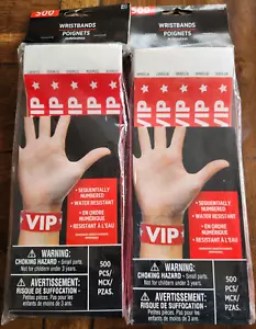 1000 Wristband Red Wh VIP Star Amscan Tyvek 2 500 ct Numbered Event Parties Club - Picture 1 of 4