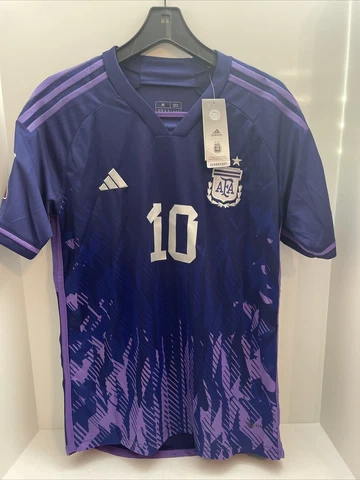 ARGENTINA 2022 Qatar Away Jersey MESSI Adidas World Cup Patch Shirt Size M ~ NEW Cover