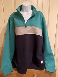 Chaps Everyday Fleece Long Sleeve Multi Color 1/4 Zip Pull Over Sweater L NWT - Picture 1 of 3