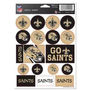 NEW ORLEANS SAINTS 17 LOGO VINYL STICKER SHEET NEW WINCRAFT 👀 - Bild 1 von 1