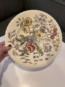 Vernon Kilns May Flower Round 12” Medium-Large Serving Platter Chop Plate - Picture 1 of 12