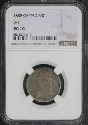 1838 Capped Bust Quarter NGC VG10!  6511294-010 Cover