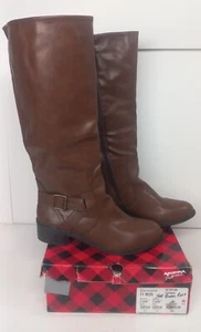 Arizona Jean Co Boots AZ Dylan Size 11M Cognac Brown 18" Zip & Buckle - Picture 1 of 12