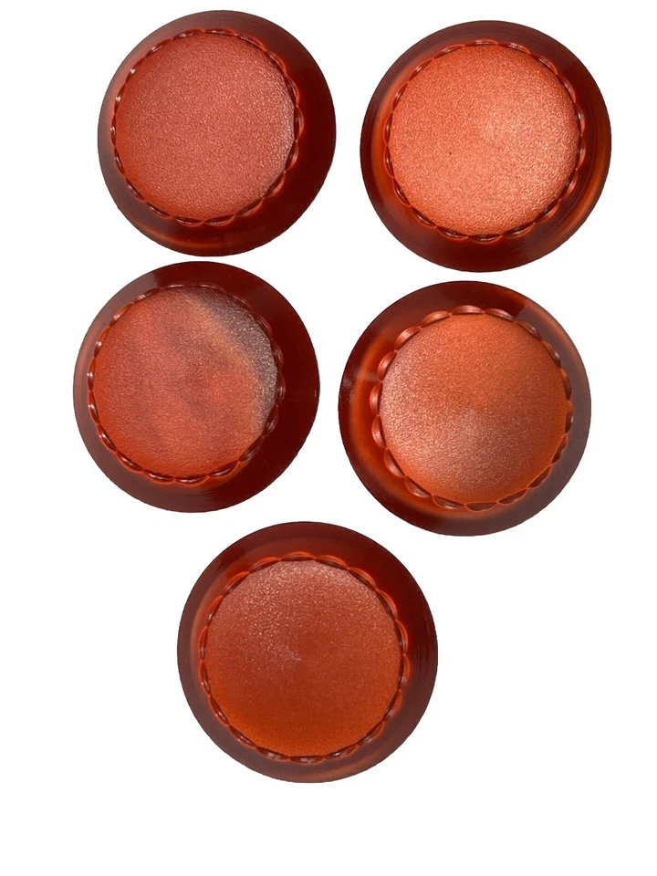 Buttons set of 5 Dark Red round  Plastic Shank w clips 1-1/4" Vintage - Image 1 of 4