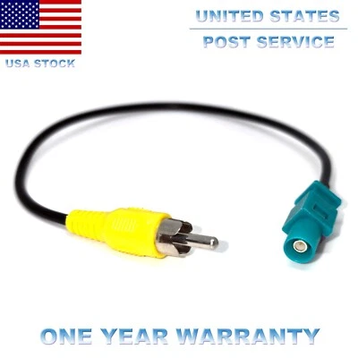 Reverse Backup RearView Camera Type Male Fakra Z To RCA Video Adapter Cable Cord - Image 1 of 4