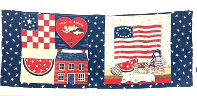 Panel de tela corazón de América kit de almohada de algodón patriótico estrellas y rayas país Foto 1 de 4