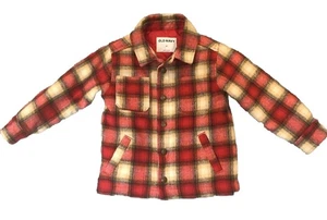 Old Navy Shacket Kleinkind Jungen Größe 4T kuschelig gefüttert rot creme kariert Druckknopf weich schön - Bild 1 von 16