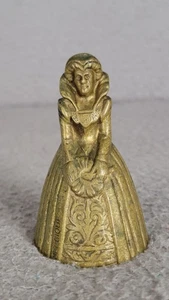Vintage Antique Brass Elizabethan Lady Bell England Figural Tea Bell Belgique - Picture 1 of 13