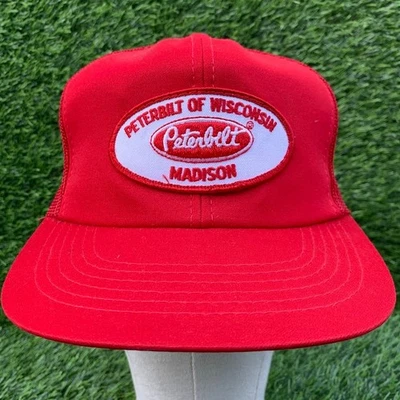 Tonkin Peterbilt Trucks of Wisconsin Madison Gorra Trucker Sombrero Malla Parche Rojo Foto 1 de 4
