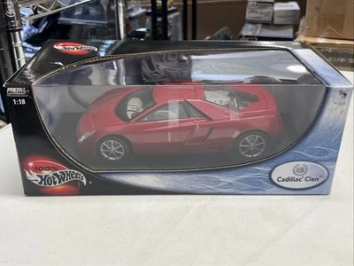 HOT WHEELS 1:18 SCALE CADILLAC CIEN DIECAST! RARE RED! NEW IN BOX!! - Image 1 of 4
