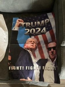Trump 2024 Fight Garden Flag,Donald Trump Shooting Makes Me Stronger Burlap - Picture 1 of 1