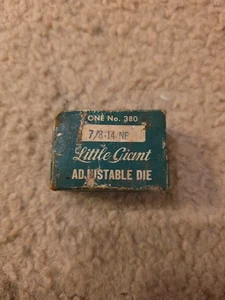 Vtg Greenfield Little Giant No. 380 Adjustable Die Set 7/8”-14 NF  - Picture 1 of 4