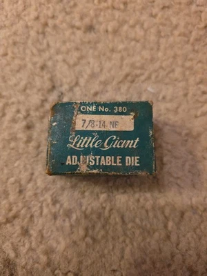 Vtg Greenfield Little Giant No. 380 Adjustable Die Set 7/8”-14 NF  - Image 1 of 4