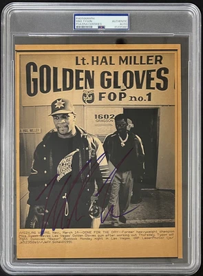 Mike Tyson Signed 1991 Type 3 Photograph PSA/DNA Golden Gloves Gym Work Out - Image 1 of 3