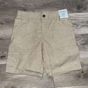 Cat & Jack Boys Flat Front Shorts, At the Knee, Adjustable Waist, Size 12 Khaki - Picture 1 of 6