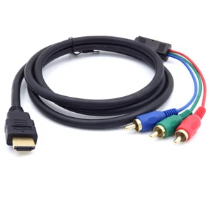 5ft 1080P HDMI-Male to 3 RCA Audio Video AV Cable Adapter For HDTV DVD 1.5m - Picture 1 of 2