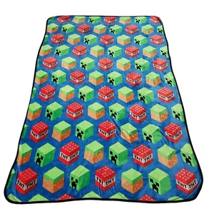 Minecraft Fleece Twin Blanket Kid Plush Throw Cover All Over Print 88 in x 56 in - Picture 1 of 7