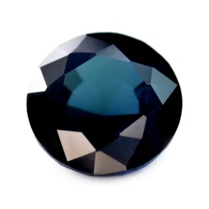 Certified 1.12ct Natural Dark Teal Sapphire VS Clarity Madagascar 5.91 mm Round - Picture 1 of 2