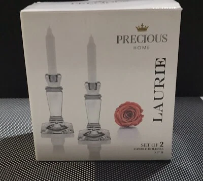 PRECIOUS HOME GOODS LAURIE CANDLE HOLDERS (2) -NIB- MORE THAN A FLICKER OF CHIC! - Image 1 of 4