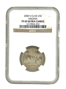 2000 S CLAD VIRGINIA Proof State Quarter 25c - NGC PF 69 Ultra Cameo - Picture 1 of 2