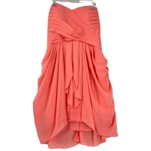 For Your Special Day Women’s Strapless Chiffon Midi Gown Salmon Size 14 - Picture 1 of 10