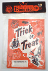 UNGEÖFFNET 15 Karat Stück Vintage 1960er Jahre 11" Halloween Trick or Leckerbissen Papier Beutebeutel SELTEN