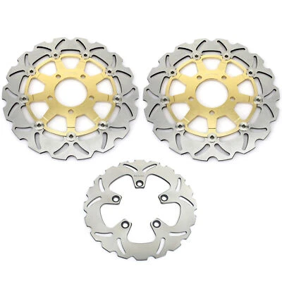 2 Front 1 Rear Brake Rotors Discs GSX 600 750 F Katana 2004 2005 2006 for SUZUKI - Изображение 1 из 4