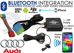 Audi A6 1997-2004 Bluetooth music streaming handsfree car kit AUX USB MP3 iPhone - Picture 1 of 10