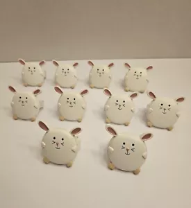 Weißer Hase Kaninchen Serviettenhalter Ringe 10er Set - Bild 1 von 10