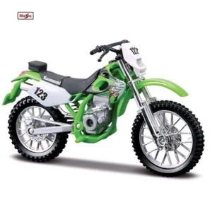 Green Kawasaki KLX 250SR 1:18 Kids Diecast Dirt Bike Motocross Motorcycles Toy - Picture 1 of 12