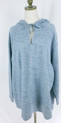 Chaps Women's Size 3X   blue striped hoodie pullover stretch cotton - Image 1 of 4