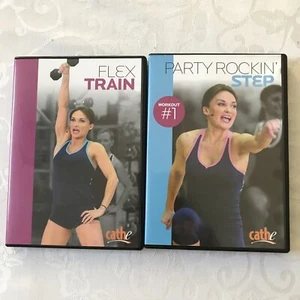 Cathe Friedrich Party Rockin Step + Flex Train DVDS Exc Used Cond. - Picture 1 of 4