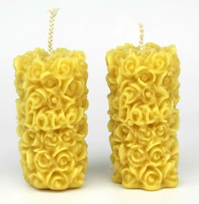 2 pcsHandmade 100% Natural Beeswax Rose Love Romantic Valentines Day Gift Candle - image 1 of 4