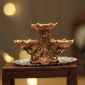 Dollhouse 1:12 Scale Miniature Gold Fruit Tray Dining Room Tableware Accessories - Picture 1 of 5
