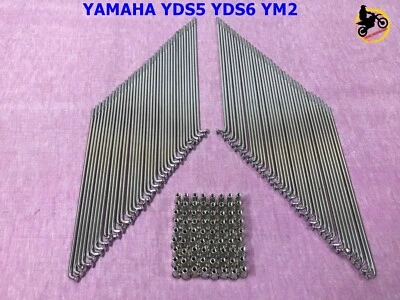 YAMAHA YDS5 YDS6 DS6 YM2  FRONT & REAR Chrome Spoke Set 72Pcs. **nan3916** - Image 1 of 4