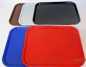 Large Plastic Serving Tray Canteen Pub Cafe Fast Food TV Dinner 5 colours FF-ST - Picture 1 of 1