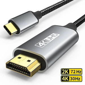 USB-C zu HDMI Kabel 4K 30Hz Typ C auf HDMI Monitor TV Adapter für Handys Laptop - Bild 1 von 8