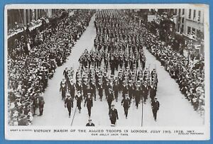 The Navy - Victory March of Allied Troops in London July 19th 1919  Beagles RPPC