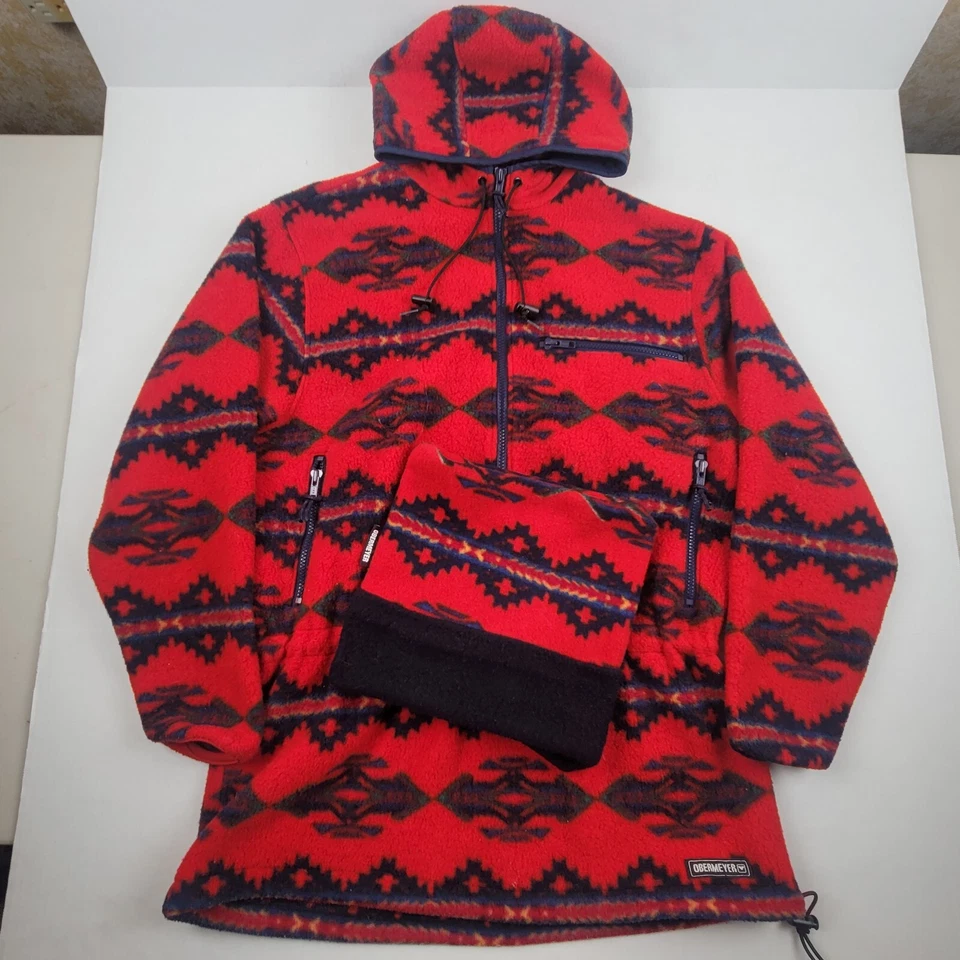 Chaqueta Obermeyer vintage para mujer XL polar azteca con capucha 1/2 cremallera suroeste Foto 1 de 4