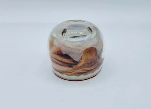 De colección Nativos Americanos Detallado Arte Vidrio Montañas Desierto Azul Cielo Escena - Imagen 1 de 8