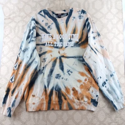 Volcom Netflix OBX Sweatshirt Mens Medium Tie Dye Fleece Pullover Sweater - Image 1 of 4