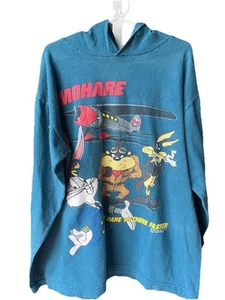 Vintage 1994 Looney Tunes Graphic Front Pullover Hoodie Youth L 10/12 - Picture 1 of 5