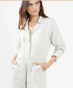 Outerknown Station Jumpsuit Womens Small Utility Coveralls Cotton Linen NWT - Picture 1 of 13