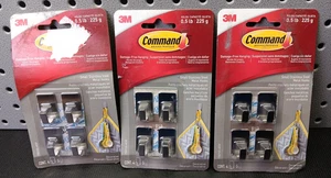 (3 Stück) Command kleine Edelstahl Metallhaken, 4 Haken, 5 Streifen (br) - Bild 1 von 7