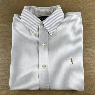 Polo Ralph Lauren Shirt Mens L Custom Fit University Pin Stripe Chambray Oxford - Image 1 of 4