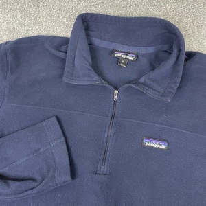 Patagonia Sweater Mens XL Navy Blue Micro D 1/4 Zip Pullover Fleece 26176 - Picture 1 of 12